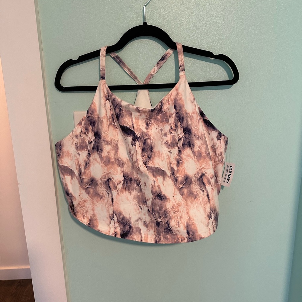 Old Navy Marble-Print Crop sports bra